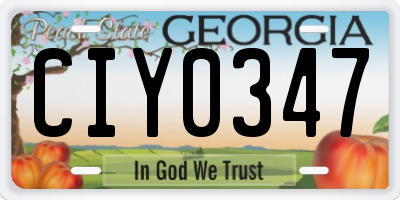 GA license plate CIY0347