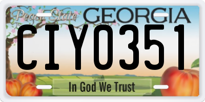 GA license plate CIY0351