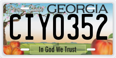 GA license plate CIY0352