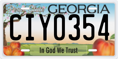 GA license plate CIY0354