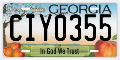 GA license plate CIY0355