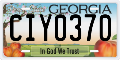 GA license plate CIY0370