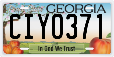 GA license plate CIY0371