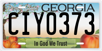 GA license plate CIY0373