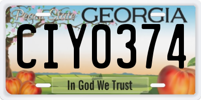 GA license plate CIY0374