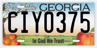 GA license plate CIY0375