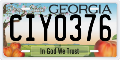 GA license plate CIY0376