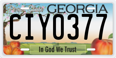 GA license plate CIY0377