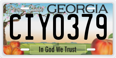 GA license plate CIY0379