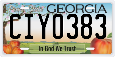 GA license plate CIY0383