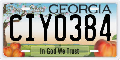 GA license plate CIY0384