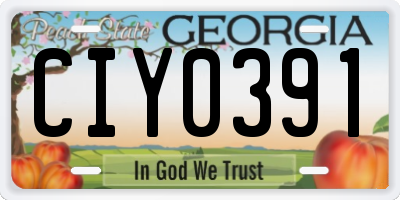 GA license plate CIY0391