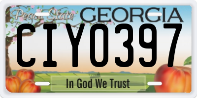 GA license plate CIY0397