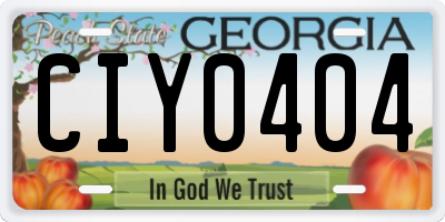 GA license plate CIY0404