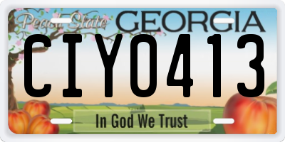 GA license plate CIY0413