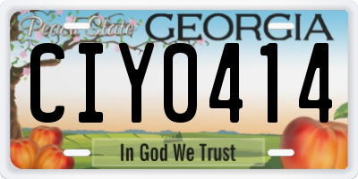 GA license plate CIY0414