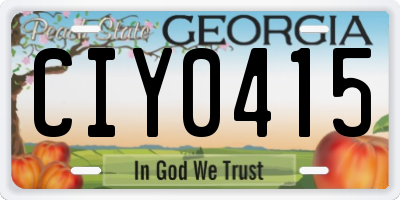 GA license plate CIY0415