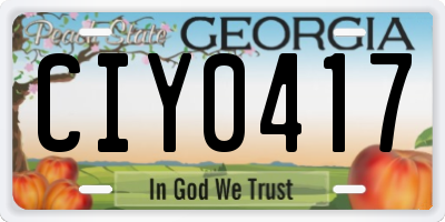 GA license plate CIY0417