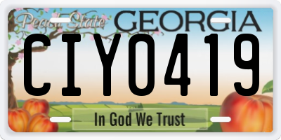 GA license plate CIY0419