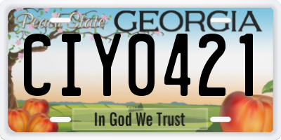 GA license plate CIY0421