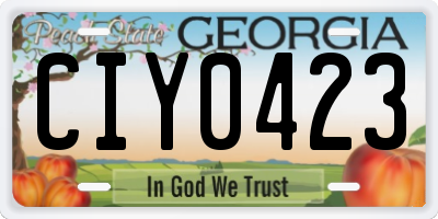 GA license plate CIY0423