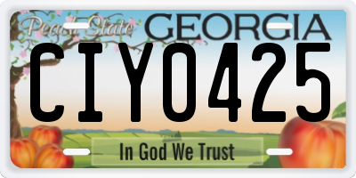 GA license plate CIY0425