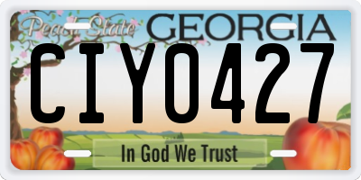 GA license plate CIY0427