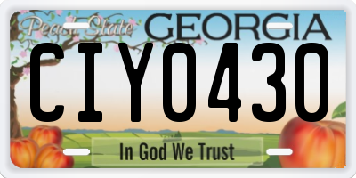 GA license plate CIY0430
