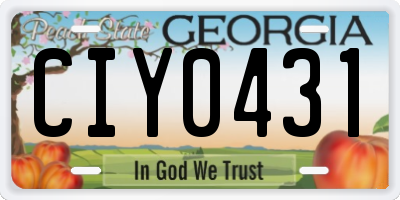 GA license plate CIY0431