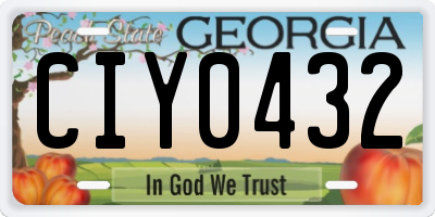 GA license plate CIY0432