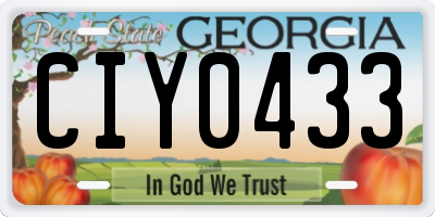 GA license plate CIY0433