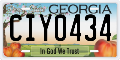 GA license plate CIY0434
