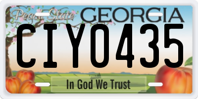GA license plate CIY0435