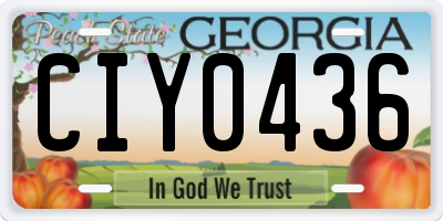 GA license plate CIY0436