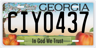 GA license plate CIY0437