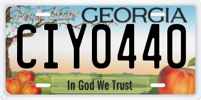 GA license plate CIY0440