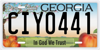 GA license plate CIY0441