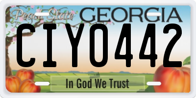 GA license plate CIY0442