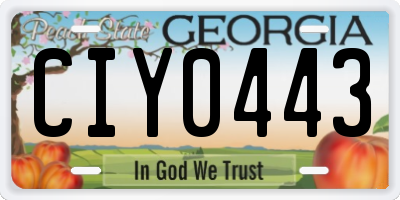 GA license plate CIY0443