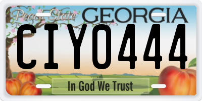 GA license plate CIY0444
