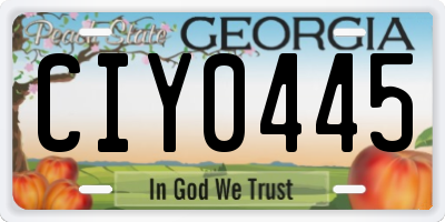 GA license plate CIY0445
