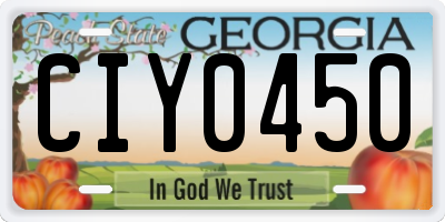 GA license plate CIY0450