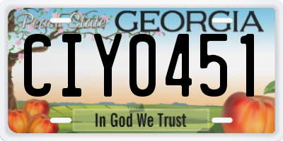 GA license plate CIY0451