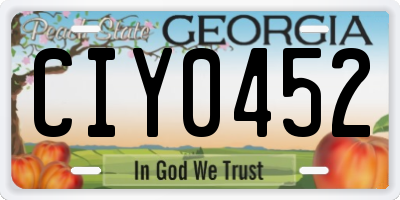 GA license plate CIY0452