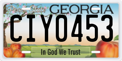 GA license plate CIY0453