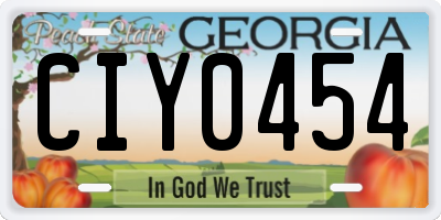 GA license plate CIY0454