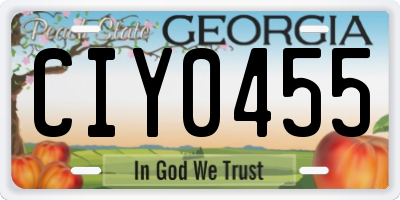 GA license plate CIY0455