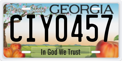 GA license plate CIY0457