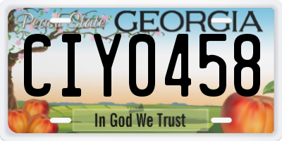 GA license plate CIY0458