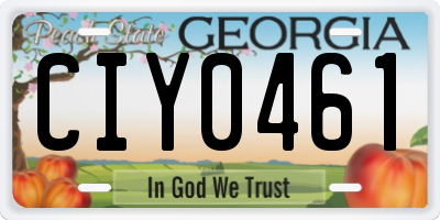 GA license plate CIY0461